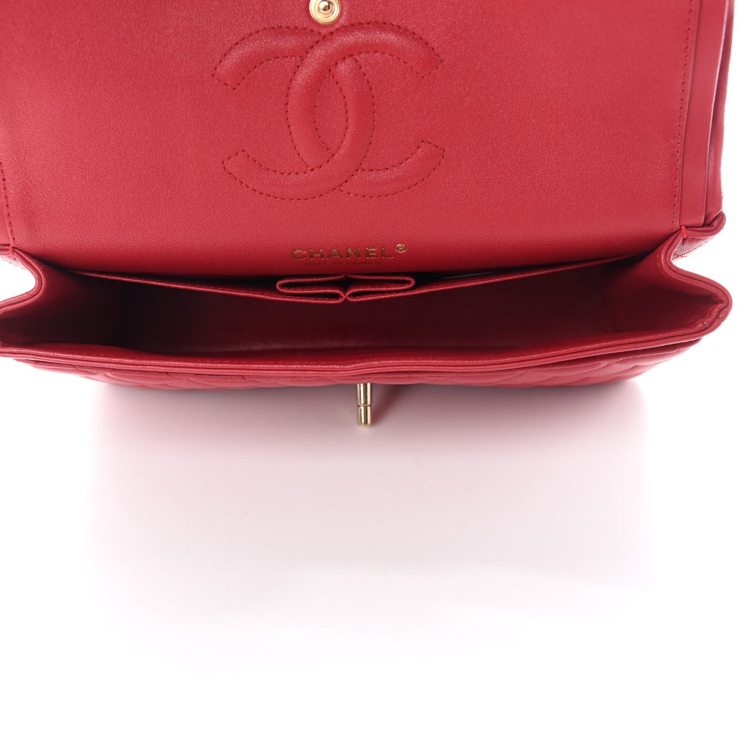 Lambskin Quilted Medium Double Flap Dark Pink