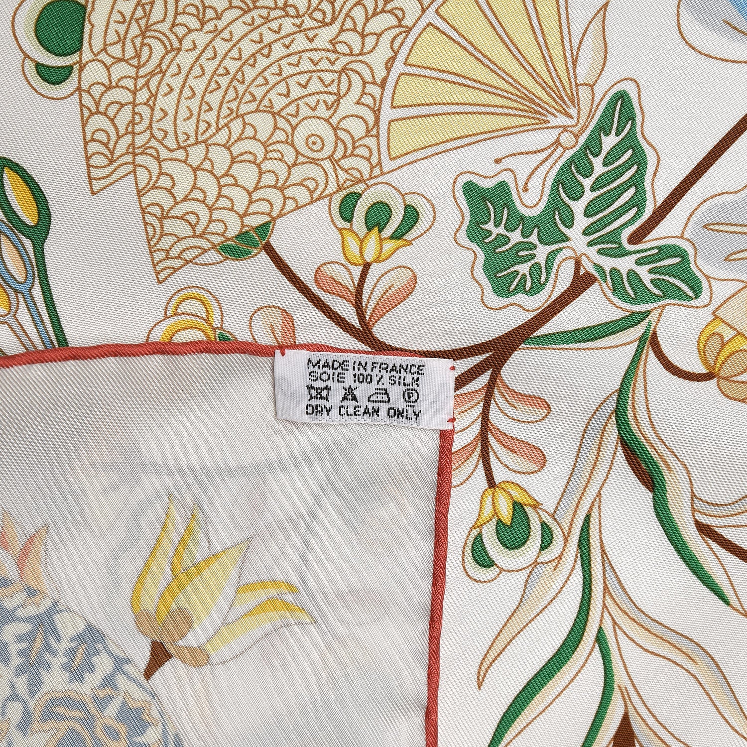 Hermes Silk Fleurs et Papillons de Tissus Scarf 90 3 of 6