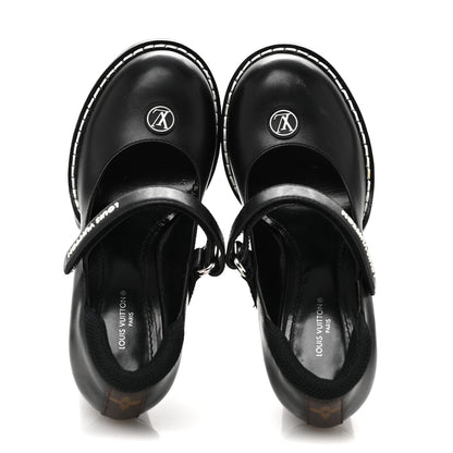 Louis Vuitton Calfskin Star Trail Ankle Pumps 37 Black 2 of 10