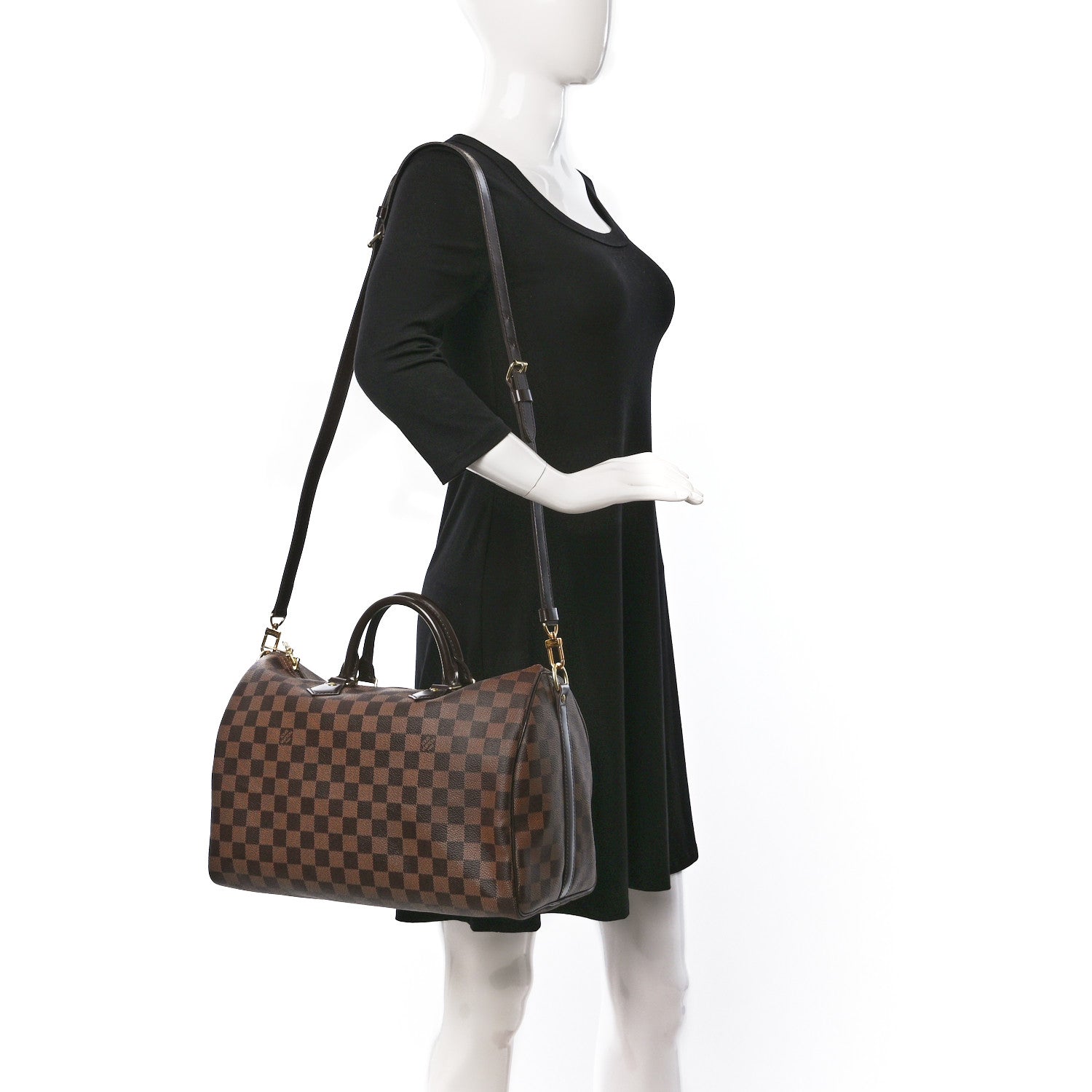 Louis Vuitton Damier Ebene Speedy Bandouliere 35 2 of 11
