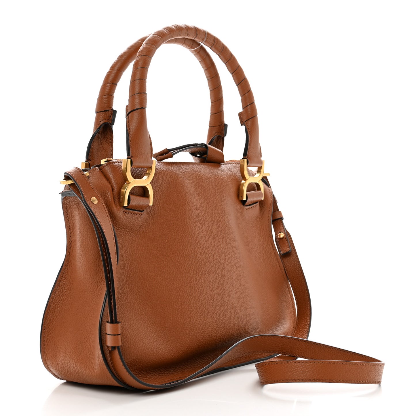 Calfskin Small Marcie Satchel Tan