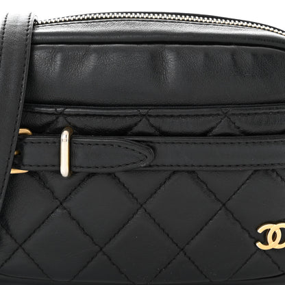 Chanel Lambskin Quilted Small Buckle Camera Case Bag Black 8 of 10
