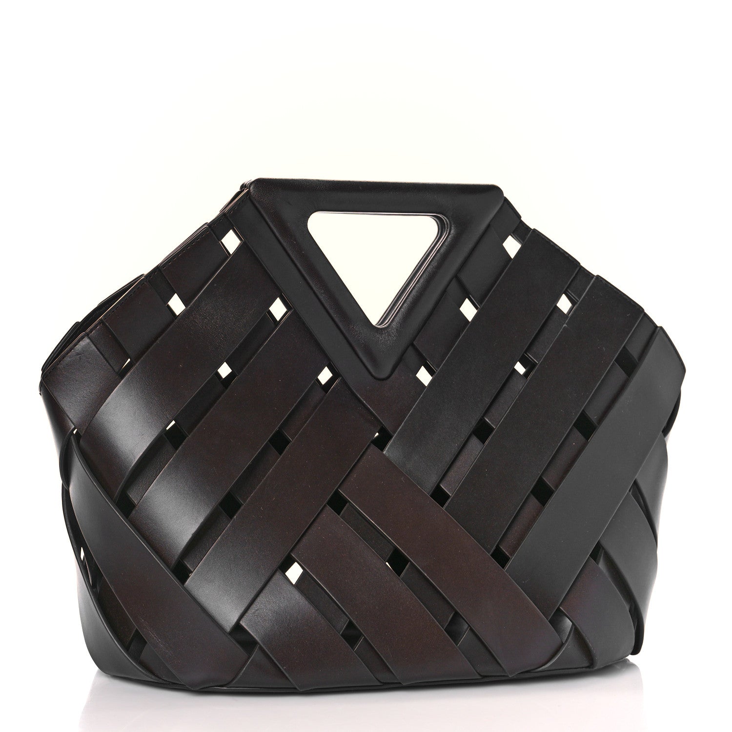 Bottega Veneta Calfskin V Woven Drawstring Tote Dark Brown 2 of 13