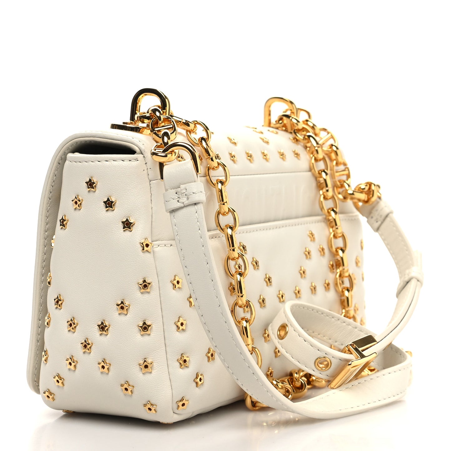 Calfskin Star Motif Macrocannage Mini Caro Bag Latte