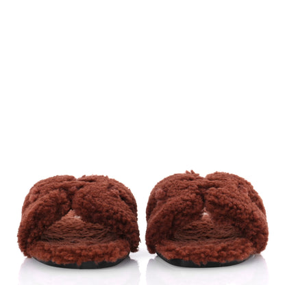 Hermes Woolskin Oran Sandals 37 Cognac 3 of 12