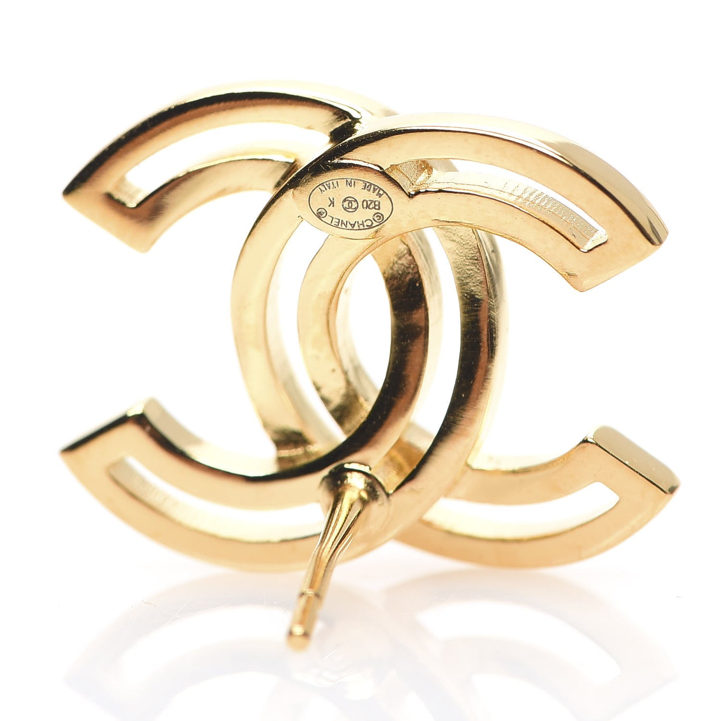 Metal Obazine CC Earrings Gold