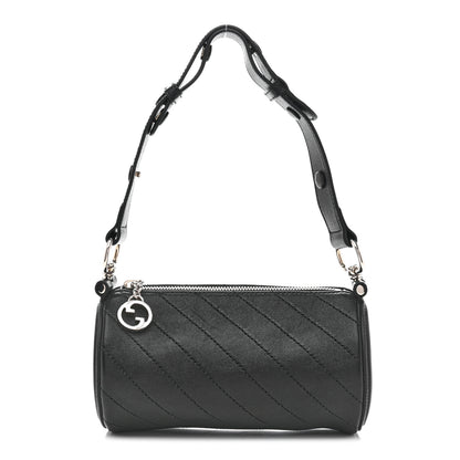 Gucci Sakai Be Green Calfskin Diagonal Stitched Mini Blondie Barrel Shoulder Bag Black 1 of 10