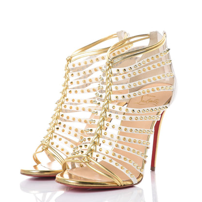 Christian Louboutin Kid Nappa Millaclou 100 Cage Sandals 36.5 Edelweiss Gold 3 of 8