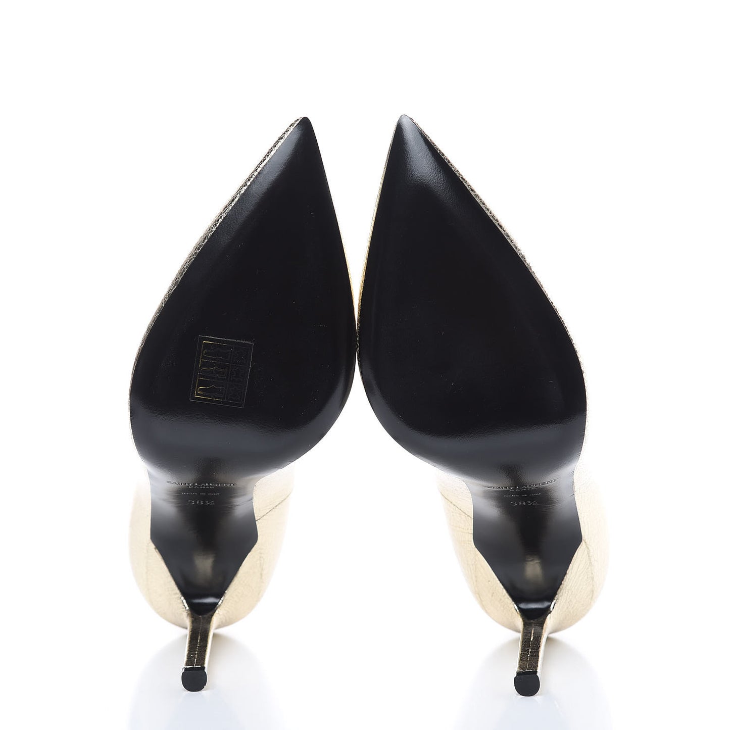 Metallic Supercrack Goatskin Anja 105 Pumps 38.5 Platino