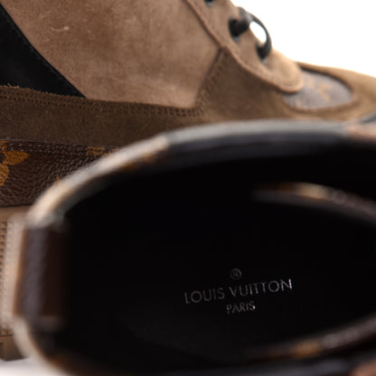 Louis Vuitton Suede Calfskin Monogram Laureate Platform Desert Boots 39 Beige 10 of 10