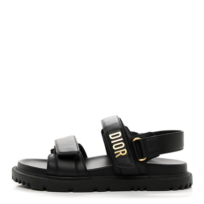 Christian Dior Lambskin Dioract 10mm Sandals 36.5 Black 1 of 9