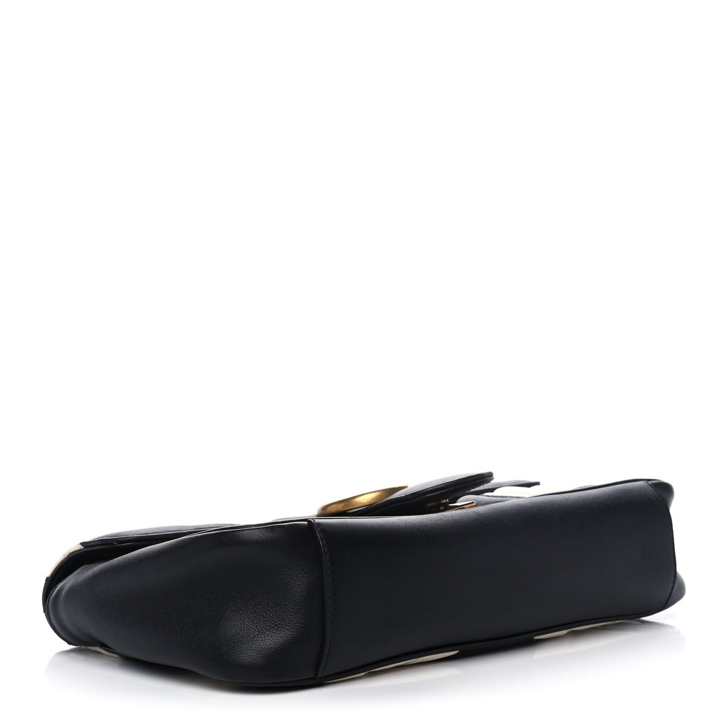 Calfskin Matelasse Small GG Marmont Shoulder Bag Black White