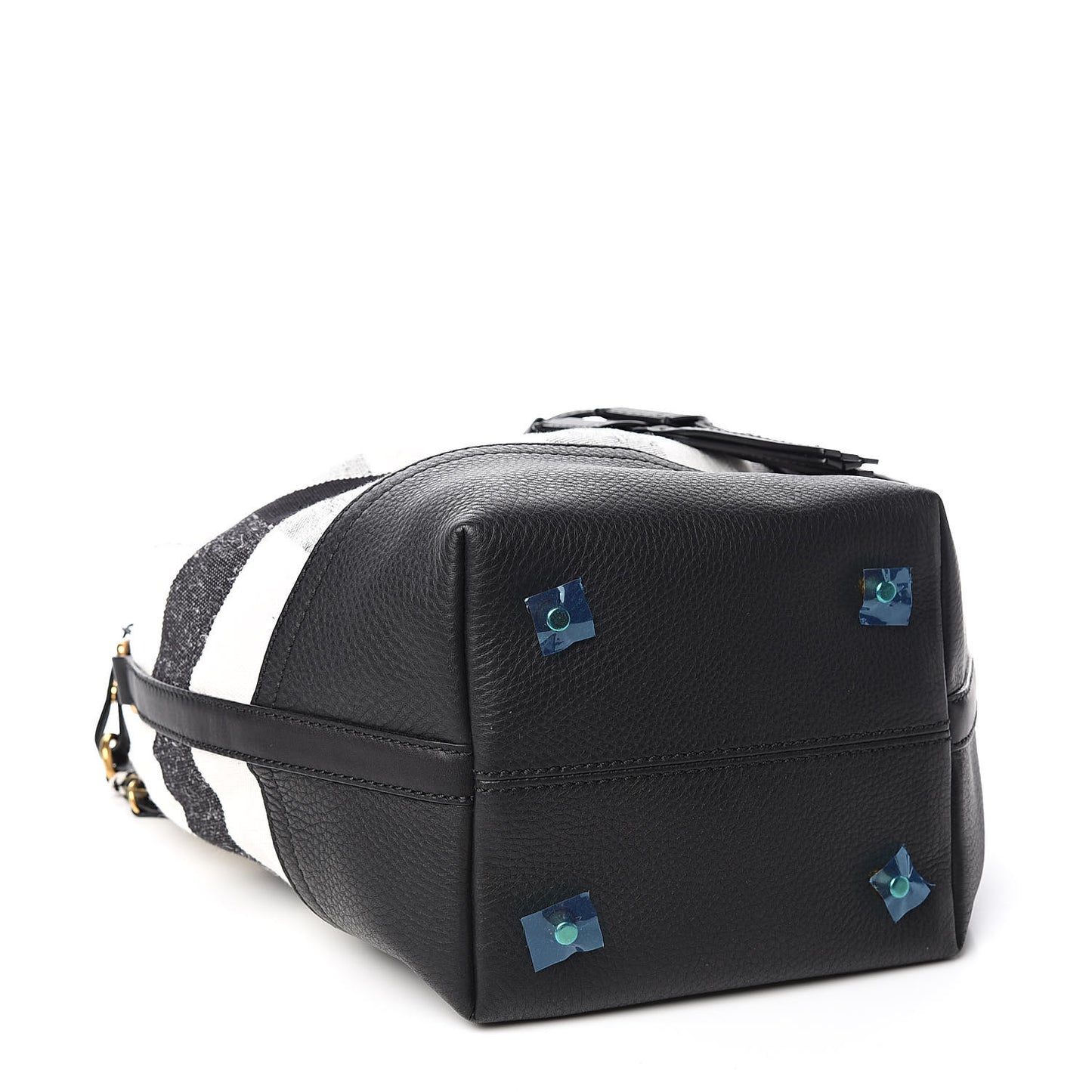 Grainy Calfskin House Check Canvas Small Heston Crossbody White Black