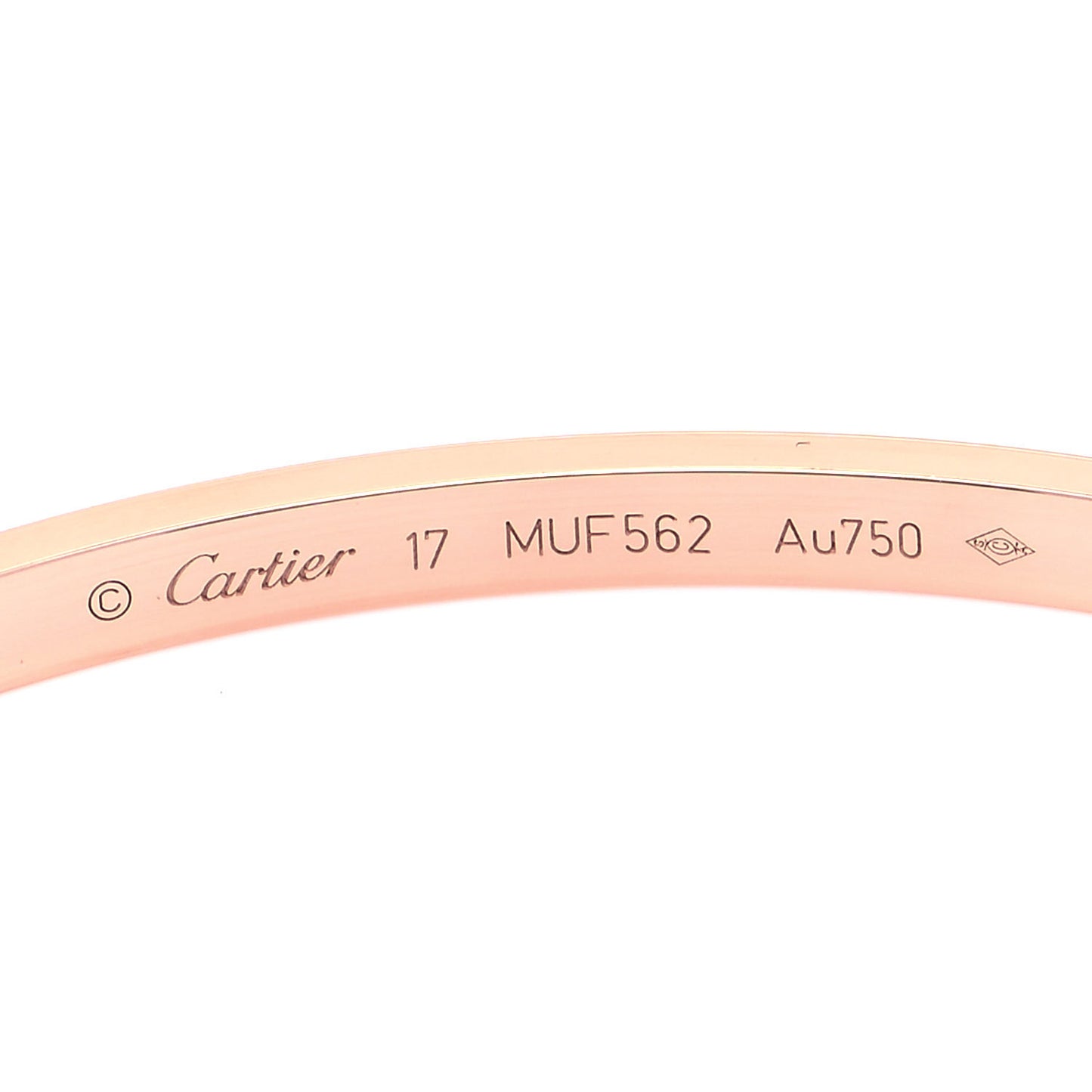 18K Pink Gold Small LOVE Bracelet 17