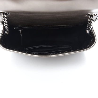 Saint Laurent Metallic Calfskin Matelasse Monogram Niki Chain Wallet Platinum 5 of 11
