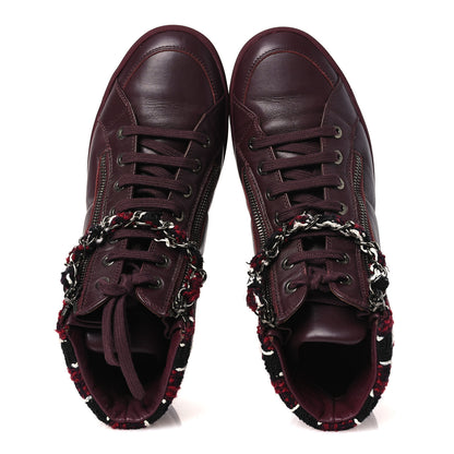 Chanel Lambskin Zipped Chain CC Sneakers 38.5 Burgundy 2 of 10