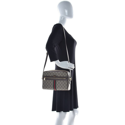 Gucci GG Supreme Monogram Web Small Ophidia Shoulder Bag Brown 3 of 22