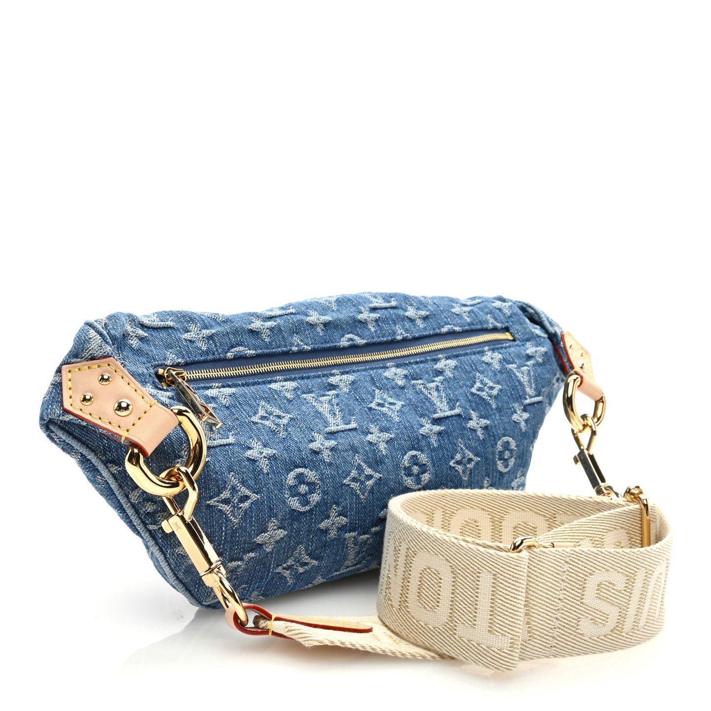 Monogram Denim High Rise Bumbag Blue