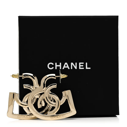 Chanel Metal CC Heart Coco In Love Hoop Earrings Gold 5 of 5