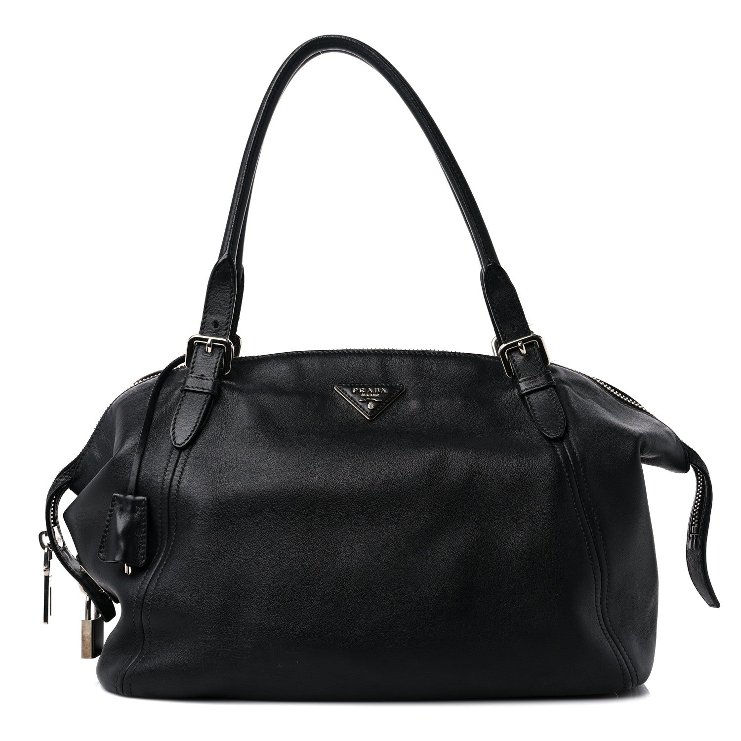 Prada Soft Calf Satchel Black 1 of 18