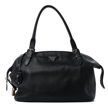 Prada Soft Calf Satchel Black 1 of 18
