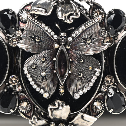 Alexander McQueen Calfskin Lizard Embossed Knuckle Flat Clutch Black 8 of 12