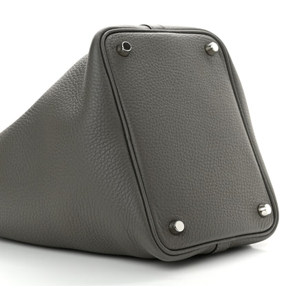 Hermes Taurillon Clemence Picotin Lock 18 PM Gris Meyer 9 of 13