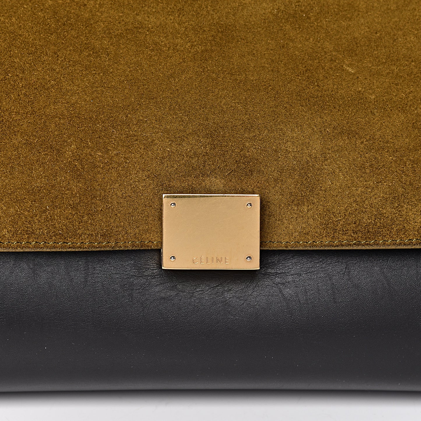Smooth Calfskin Suede Large Tri-Color Trapeze