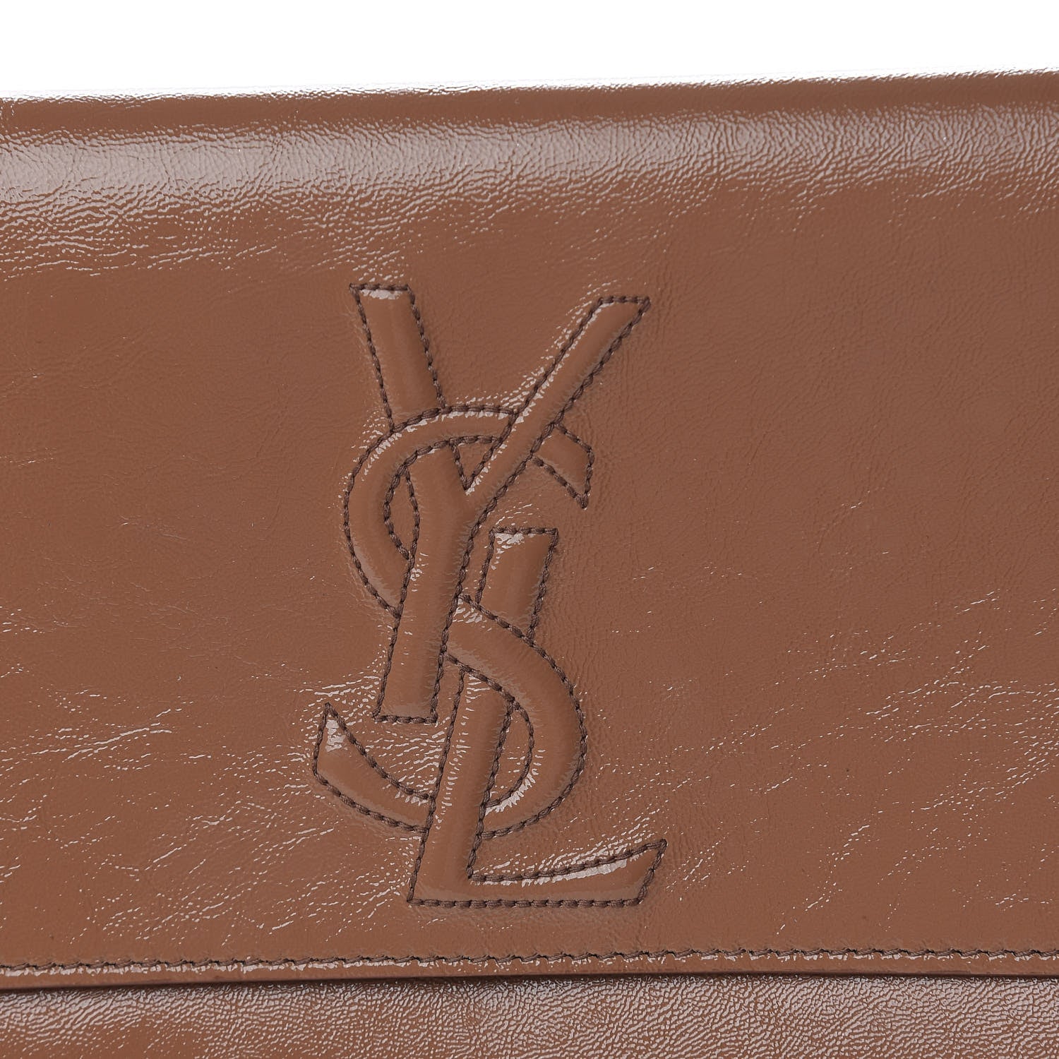 Saint Laurent Textured Patent Calfskin Large Belle De Jour Clutch Nude 12 of 12