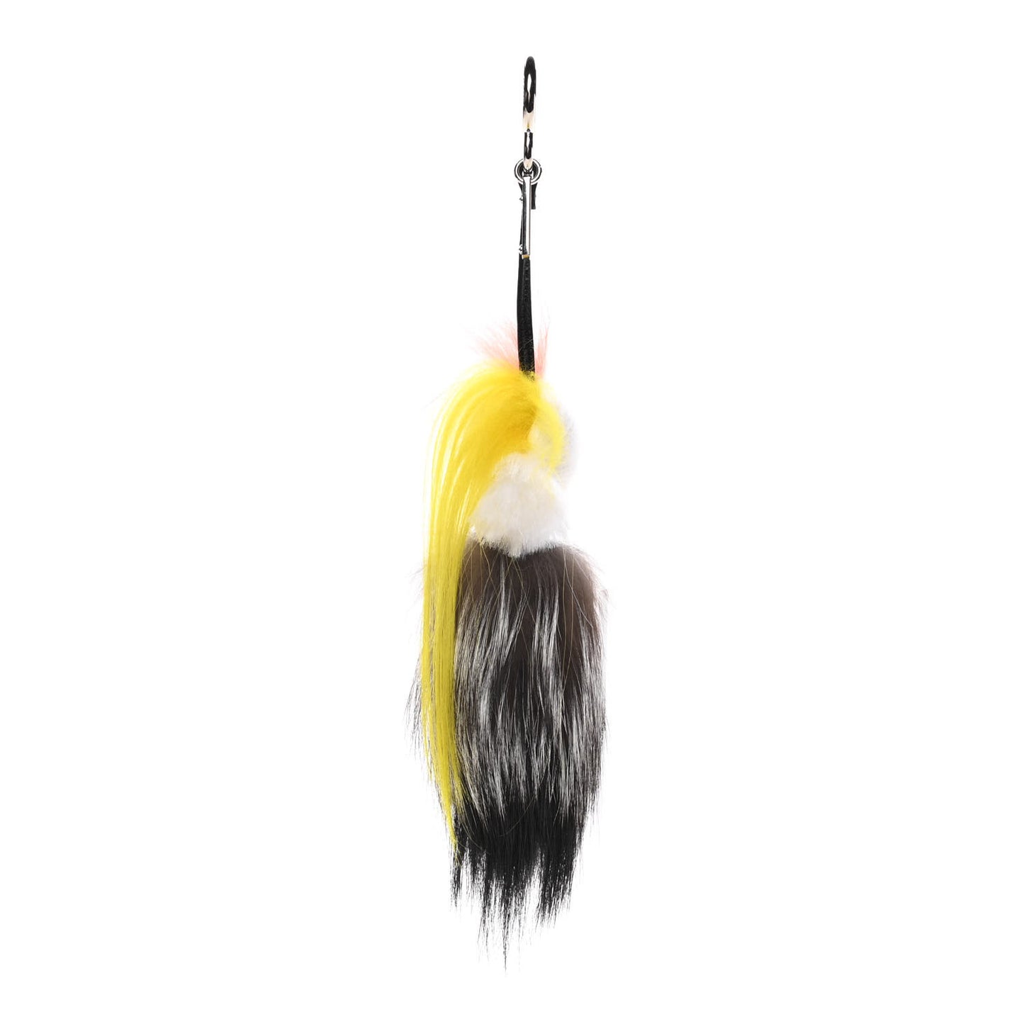 Fox Mink Goat Fur Mini Karlito Bag Charm White Black Flamingo