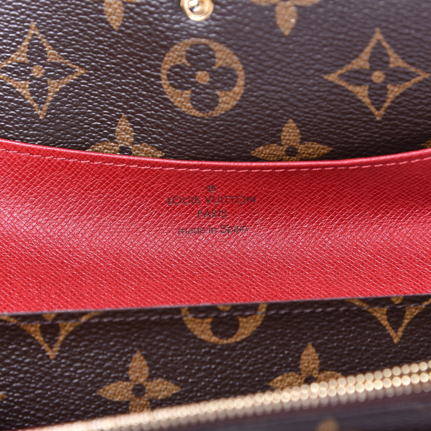 Monogram Emilie Wallet Red