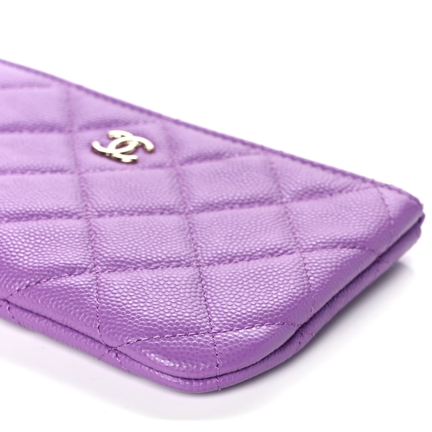 Caviar Quilted Small Pouch Purple