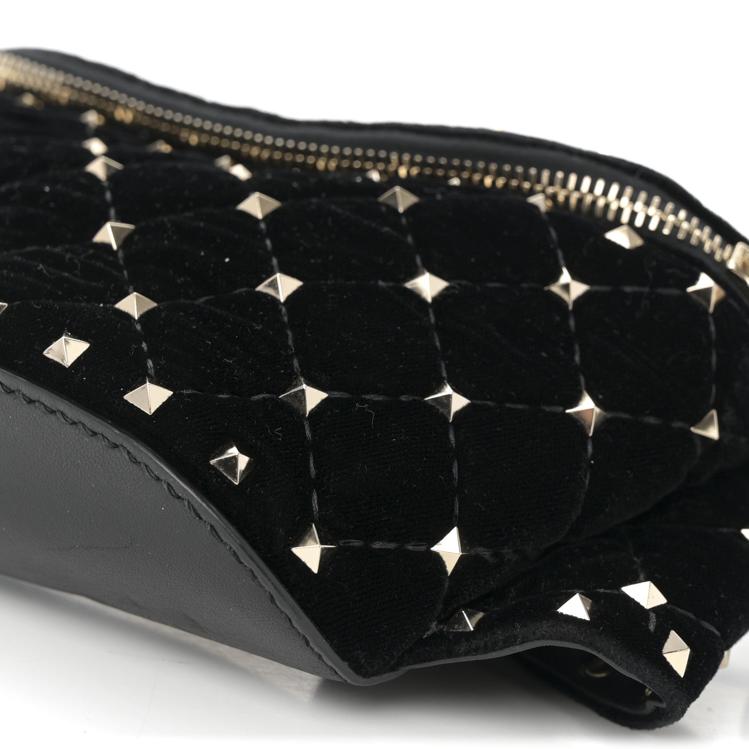 Valentino Garavani Velvet Rockstud Spike Belt Bag 85 34 Black 24 of 25