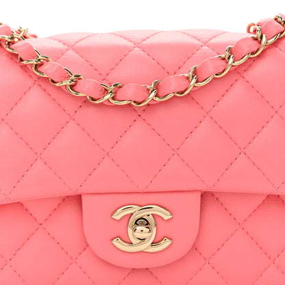 Chanel Lambskin Quilted Mini Rectangular Flap Pink 8 of 11
