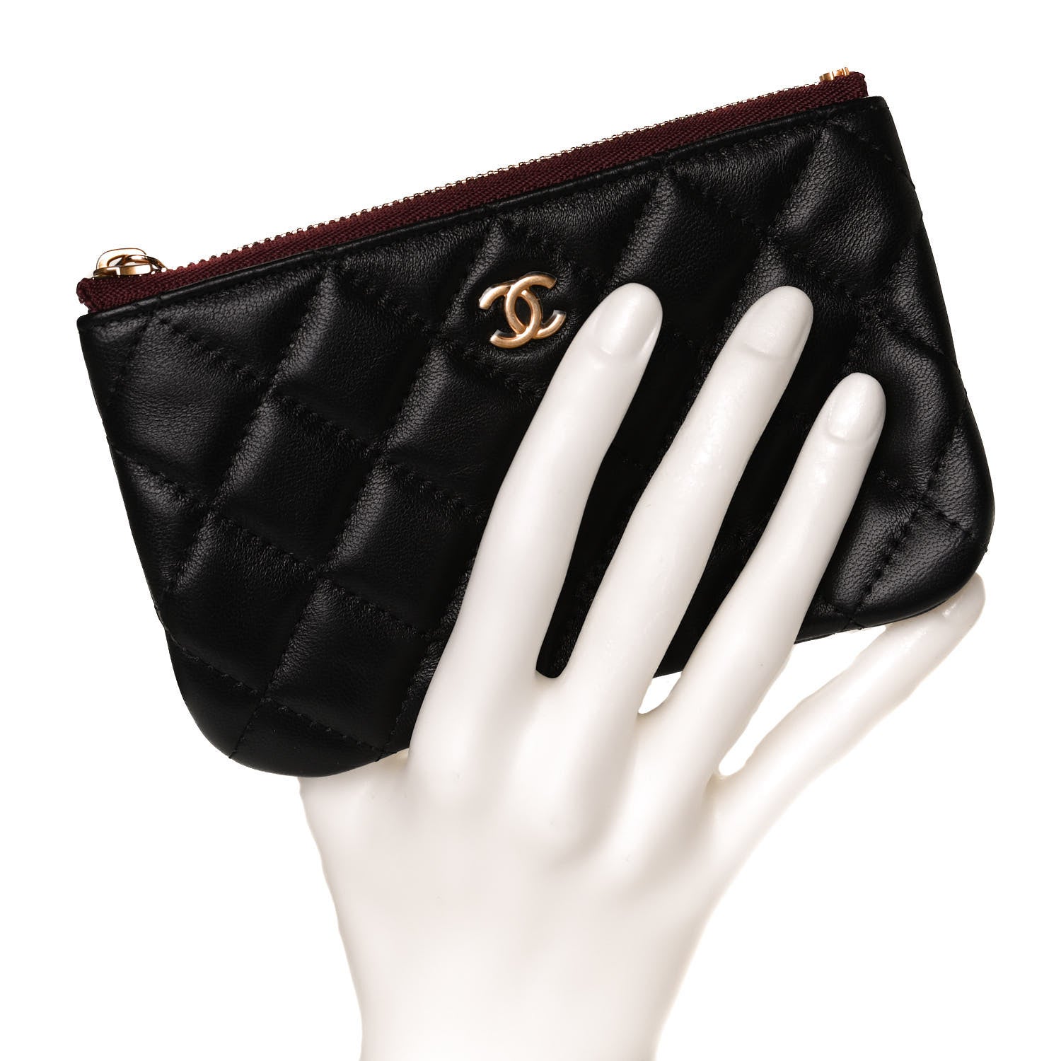 Chanel Lambskin Quilted Small Cosmetic Case Black 2 of 12