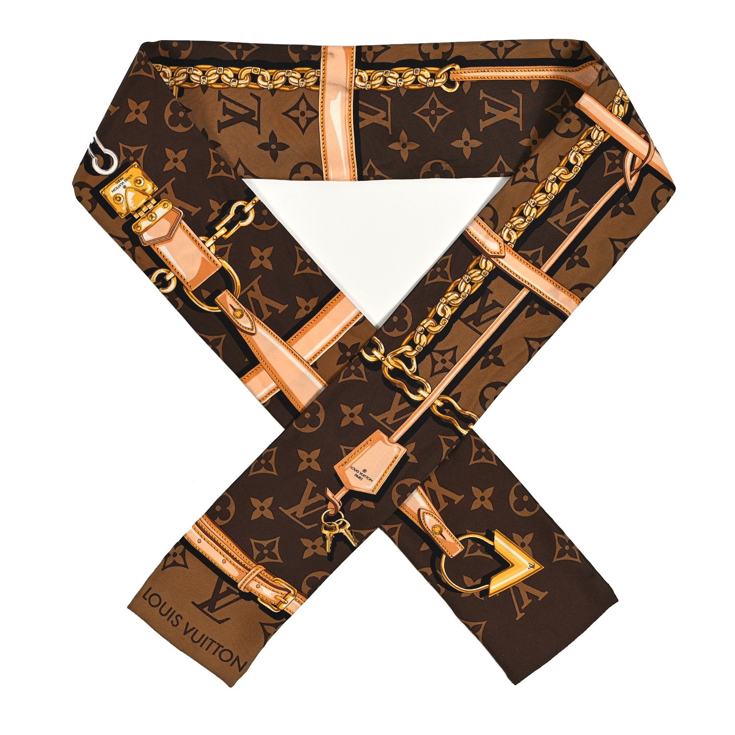 Louis Vuitton Silk Monogram Confidential Bandeau Brown 1 of 3