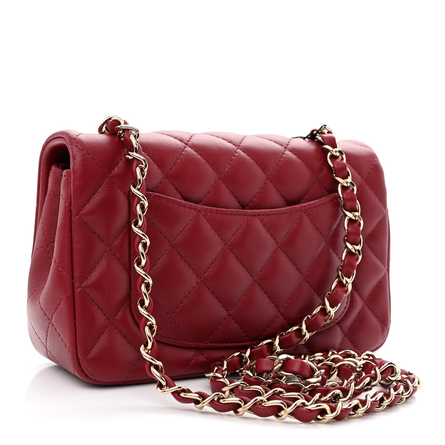 Chanel Lambskin Quilted Mini Rectangular Flap Burgundy 3 of 10