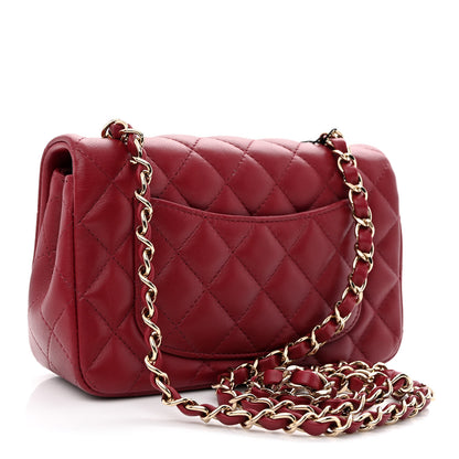 Chanel Lambskin Quilted Mini Rectangular Flap Burgundy 3 of 10