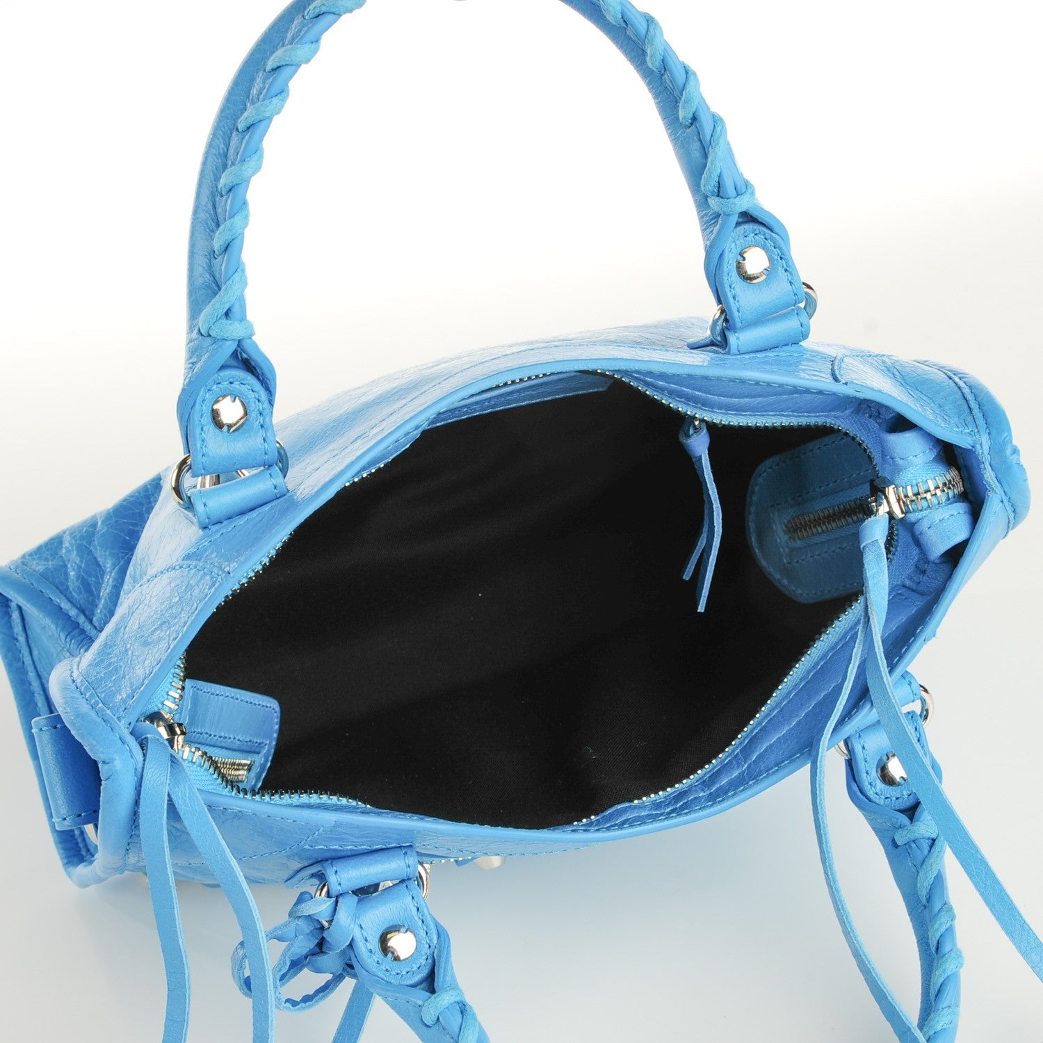 Balenciaga Agneau Classic Silver Hardware Mini City Bleu Azur Clair 10 of 10