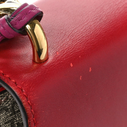 Gucci GG Supreme Monogram Calfskin Small Padlock Shoulder Bag Beige Hibiscus Red New Rosette 11 of 12