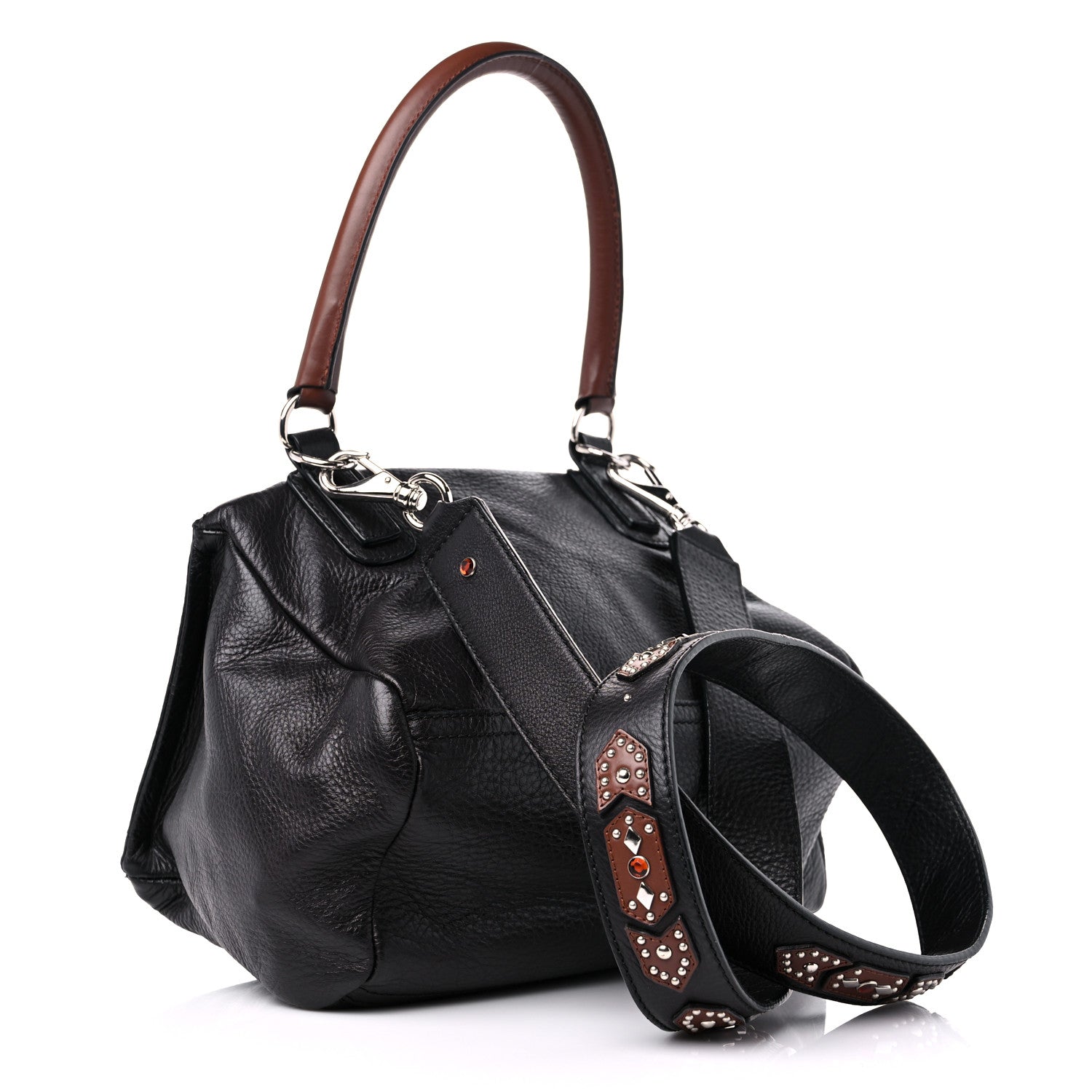 Givenchy Calfskin Small Studded Pandora Black Brown 3 of 14