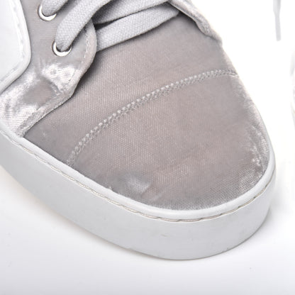 Chanel Calfskin Velvet Womens CC Sneakers 41.5 White Silver 10 of 11