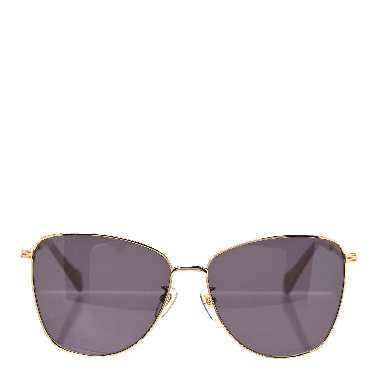 Gucci Metal Square Frame Sunglasses GG0970S Gold Grey 2 of 7