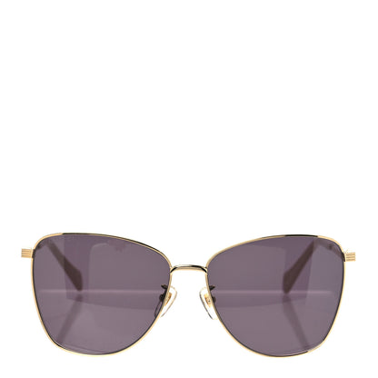 Gucci Metal Square Frame Sunglasses GG0970S Gold Grey 2 of 7