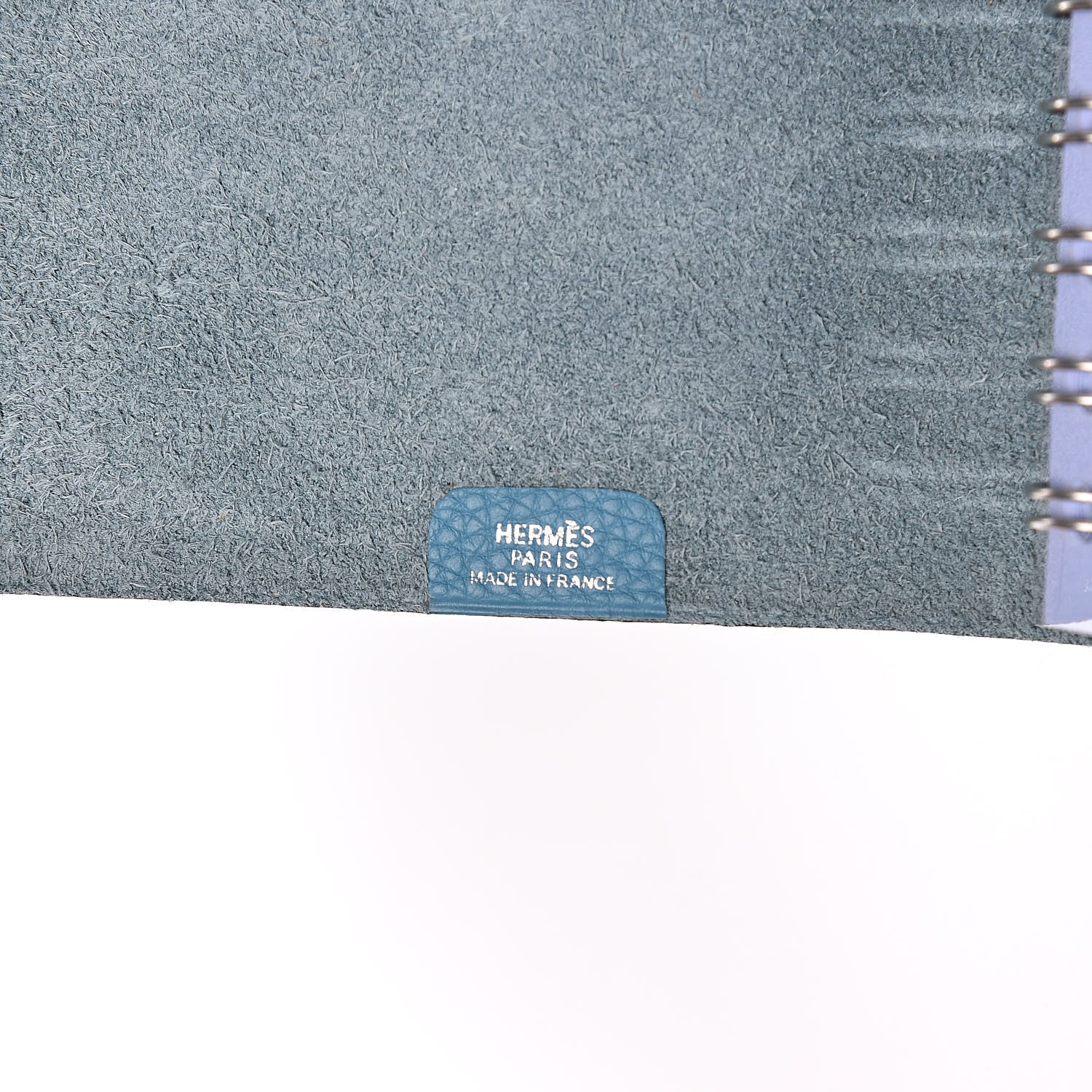 Hermes Taurillon Clemence Ulysse PM Notebook Cover Blue Jean 6 of 7