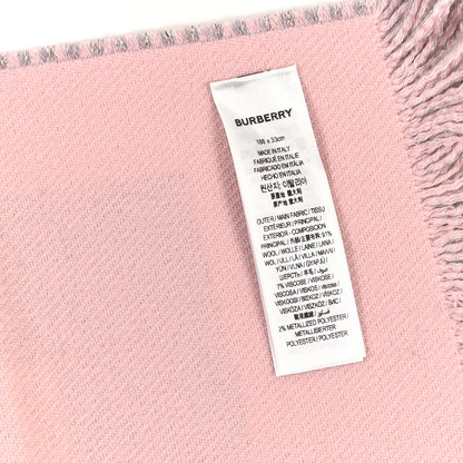 Burberry Wool Jacquard Logo Scarf Grey Pink 4 of 4