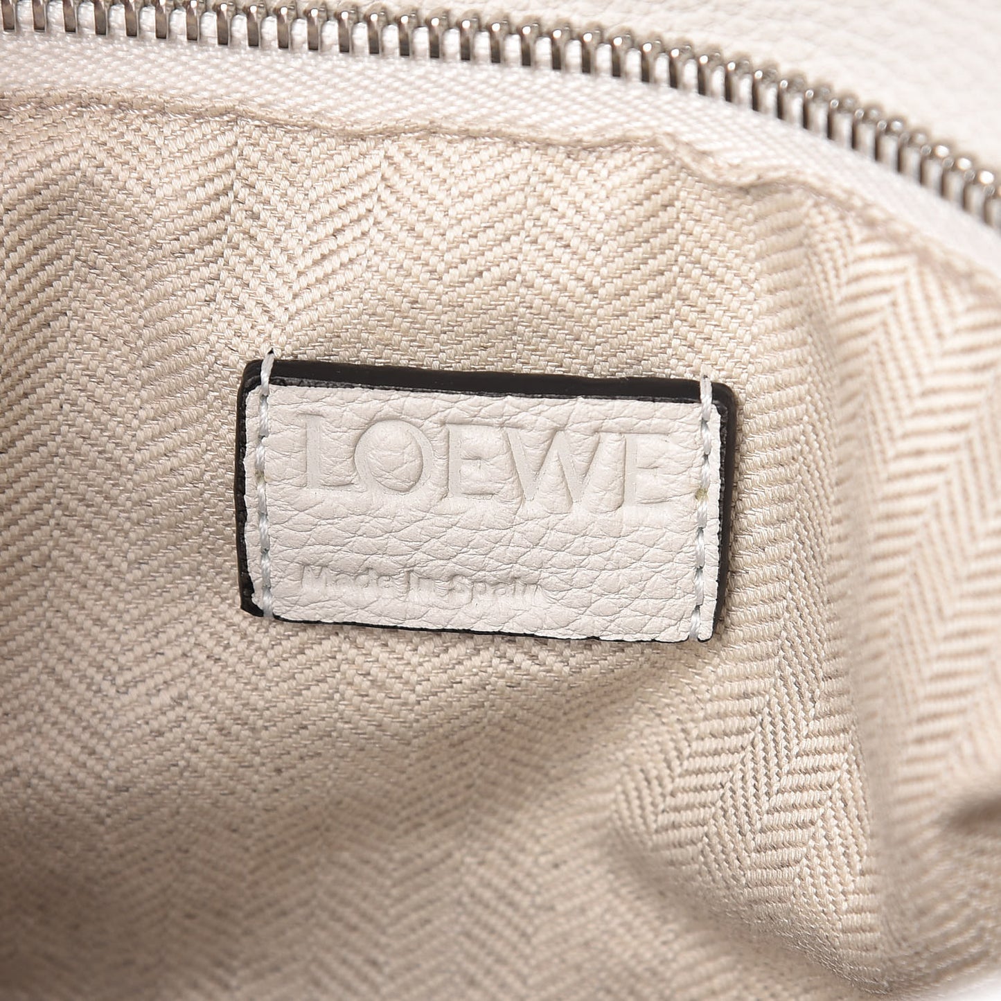 Grained Calfskin Faces Puzzle Bag Soft White