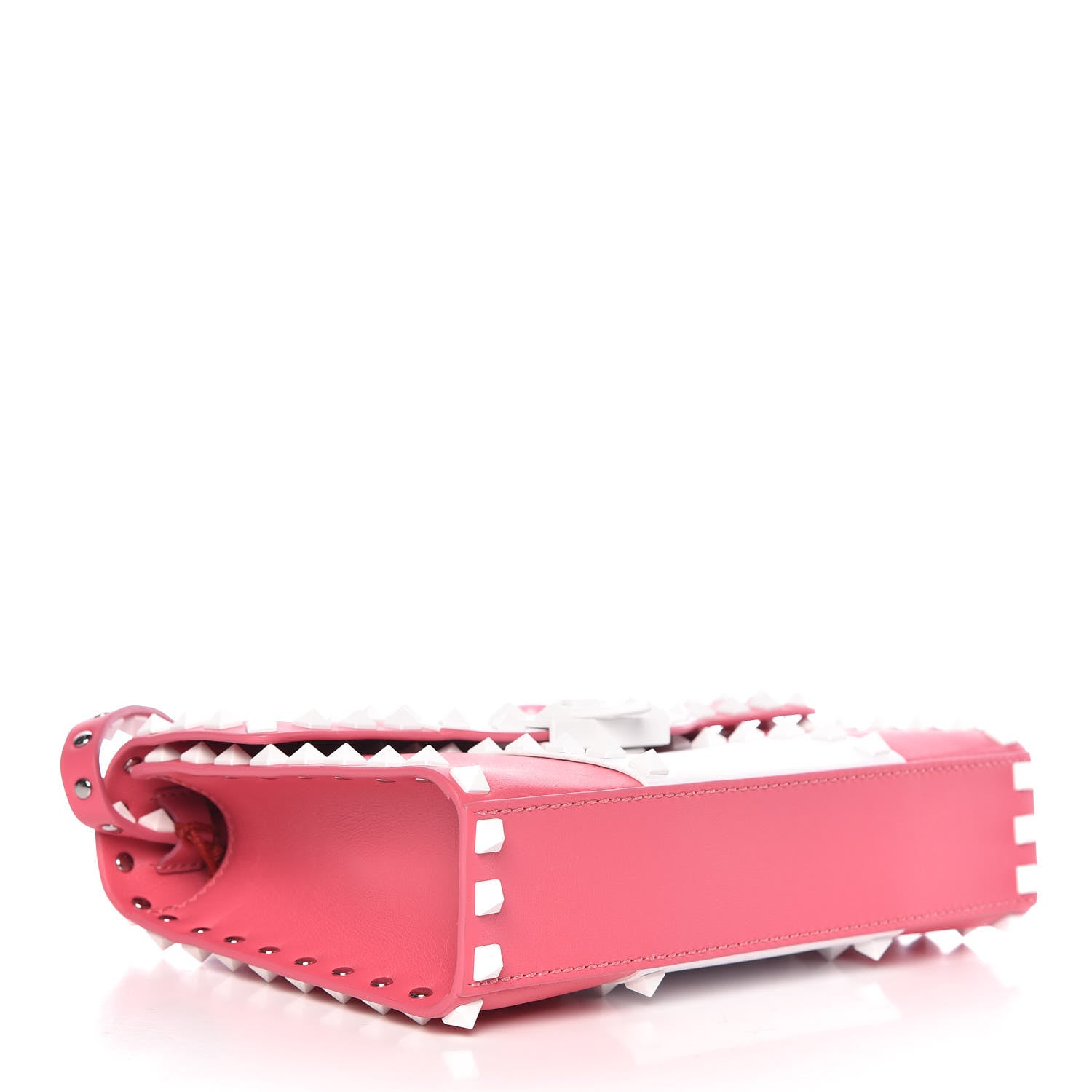 Valentino Garavani Vitello Colorblock Medium Free Rockstud Flip Lock Crossbody Bag Shadow Pink Optic White 4 of 9