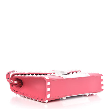 Valentino Garavani Vitello Colorblock Medium Free Rockstud Flip Lock Crossbody Bag Shadow Pink Optic White 4 of 9
