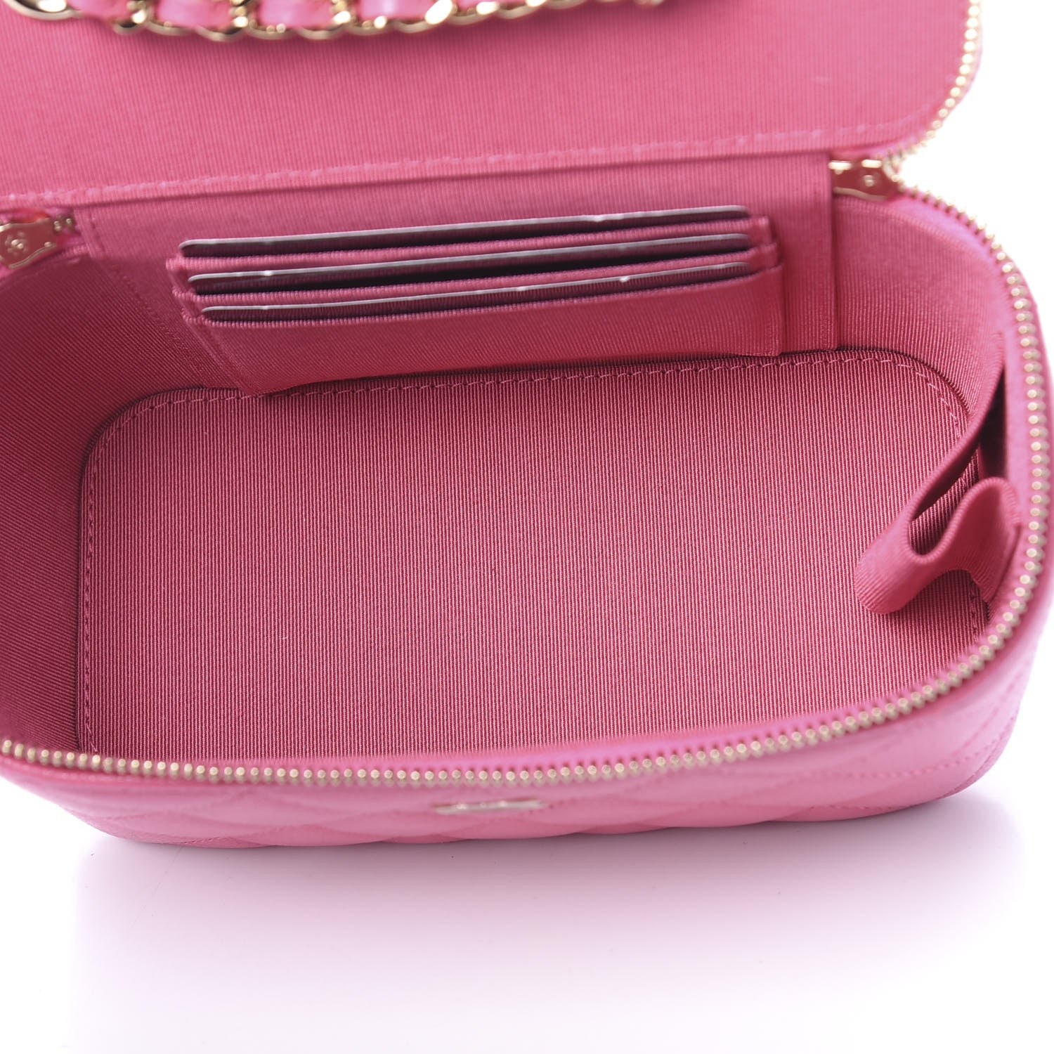 Chanel Caviar Quilted Small Vanity Case With Chain Pink 6 of 11